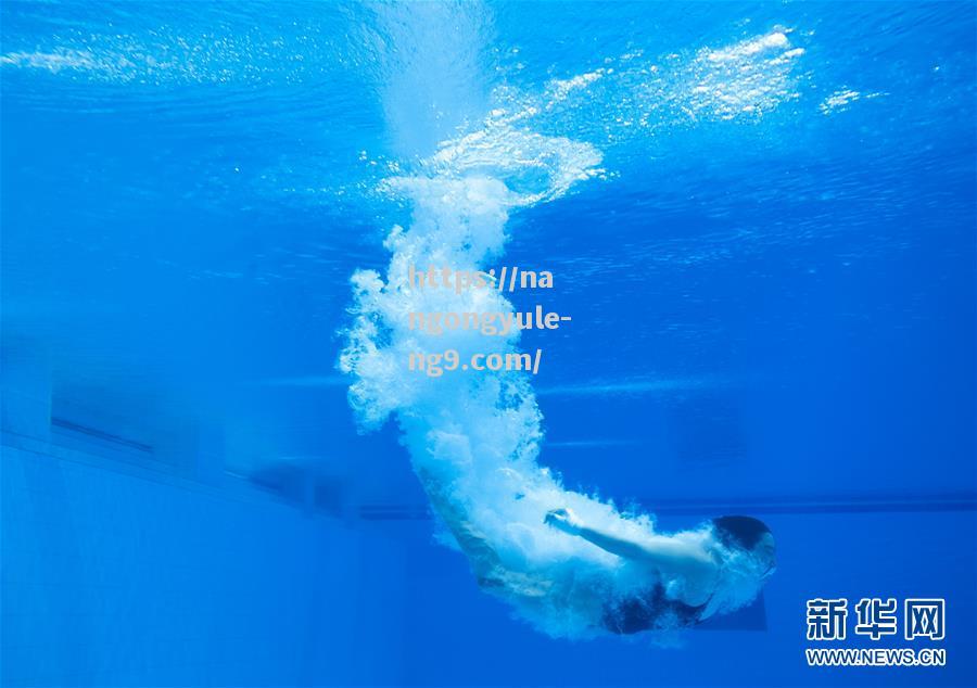 跳水比赛选手飞身入水完美收场